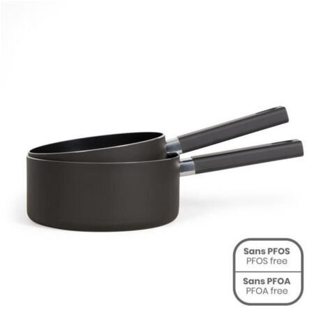Set de 2 casseroles - LIVOO - MEP154N - Antiadhésif sans PFOA ni PFOS - Manche silicone - Tous feux dont induction (1/5)