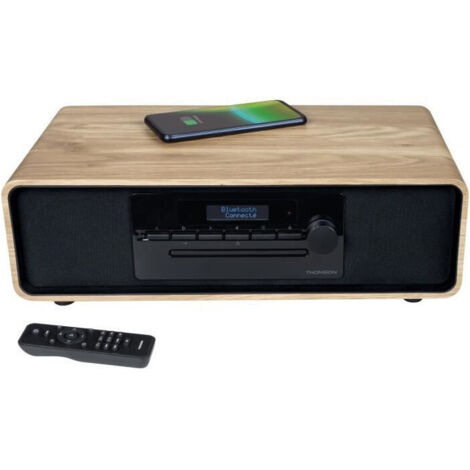 Thomson – Micro-chaîne HiFi Bluetooth 60W – Radio FM/DAB+/CD/MP3/USB – Affichage LCD, télécommande, alimentation 230V (1/5)