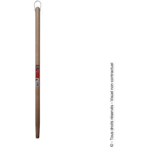 Manche en bois col rond avec agrafe 110cm pour pelles MERMIER 100051