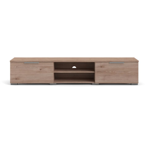 Meuble TV - MATCH - Beige effet bois mat - 2 tiroirs, une niche - 172,7 x 39,9 x 33,1 cm (1/5)