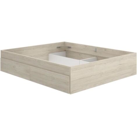 Structure de lit - LAGO - 140 x 190 cm - 4 tiroirs - Chene (1/5)