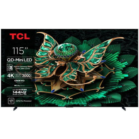 TV QD Mini LED Pro Tcl 115C7K 292 cm 4K UHD 2025 Aluminium brossé