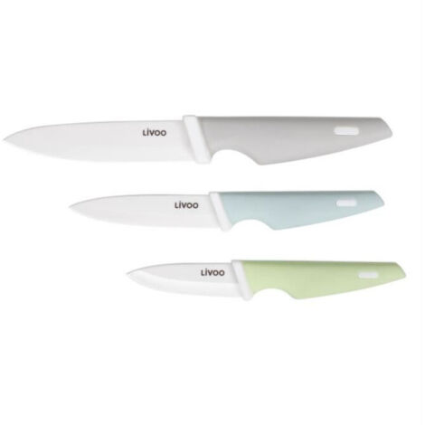 Livoo Ensemble Couteaux Céramique Lames 7.5 10 12.5 cm (1/2)