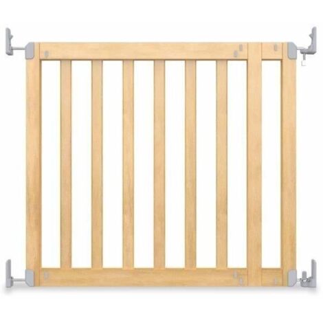 Barrière de sécurité enfant 71 cm – Ajustable 76 à 91 cm – Fixation par pression ou étriers – Panneaux personnalisables en bois – Ingenuity