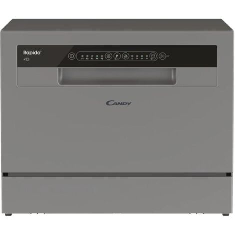 Candy – Lave-vaisselle compact 6 couverts – 5 programmes dont cycle rapide 35 min – Cuve inox – Départ différé 3-6-9 h – Dimensions 55 x 43,8 x 50 cm