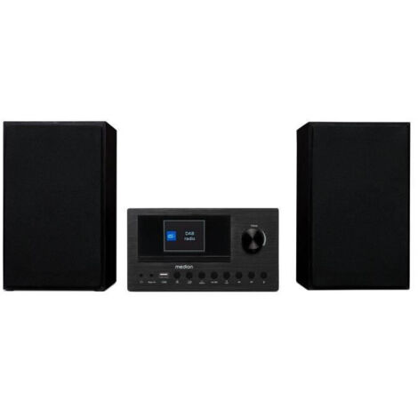 Mini Chaîne HiFi - MEDION - Radio Internet DAB/FM - Lecteur CD - 2x15W RMS - Noir (1/5)