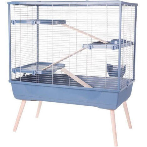Cage rongeur surélevée - ZOLUX - Néolife - 3 étages pour lapin - 99 x 54 x 114 cm - Bleu