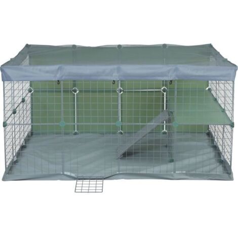 Zolux – Enclos modulable pour lapins – Habitat modulable Neopark 140x105x70 cm – 1,84 m² – 32 panneaux avec échelle et tapis de sol inclus