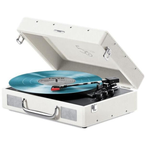 Platine vinyle - MIXX - Revival 55 - Enceintes stéréo intégrées - 3 vitesses - Bluetooth - Sortie RCA - Creme (1/5)