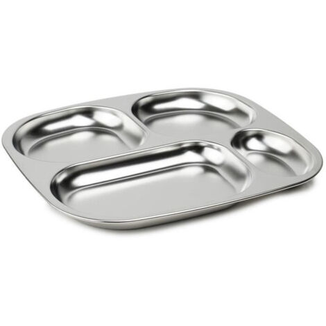 Plateau compartimenté - THERMOBABY - 4 compartiment - Sans BPA - Inox (1/5)