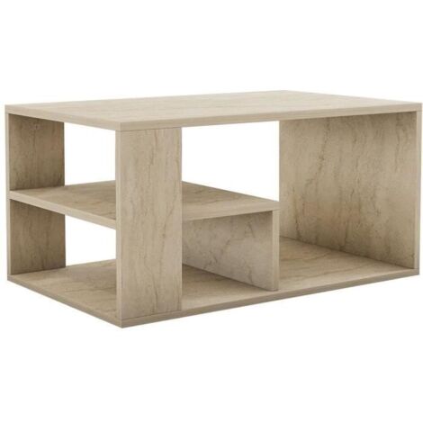 Table basse - EROS - Rectangulaire - Travertin - 80 x 50 x 40 cm (1/5)