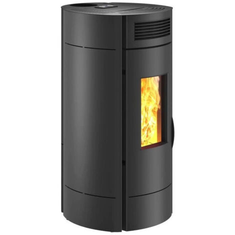 Invicta – Poêle à granulés étanche noir 6kW – Connectivité WiFi pour contrôle à distance – Combustion sécurisée et chaleur homogène