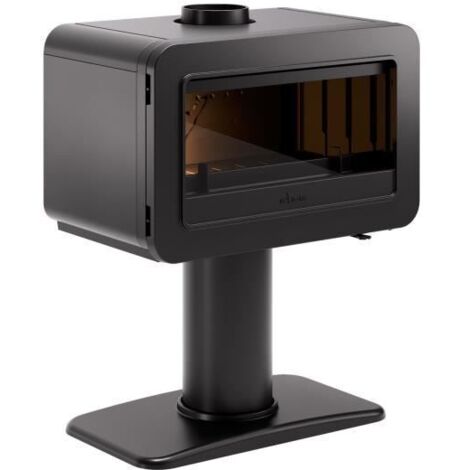 Invicta – Poêle à bois 8 kW sur pied – Évacuation des fumées arrière – Longueur max de bûche 50 cm – Classe énergétique A+ (1/4)
