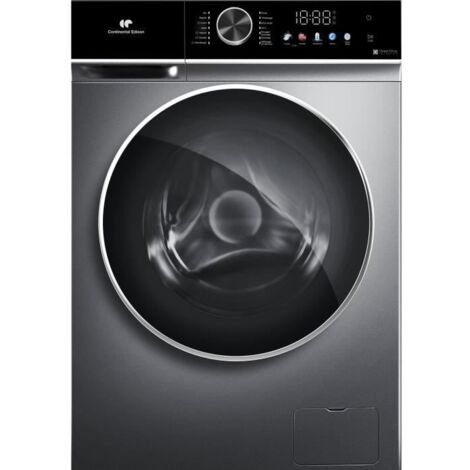 Continental Edison – Lave-linge hublot 10kg – Moteur induction directe – Essorage 1200 trs/min – Largeur 60 cm – Silver