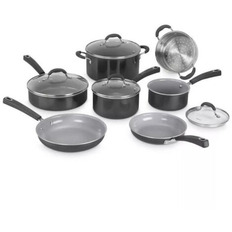 Batterie de cuisine - Tous feux dont induction - CUISINART - 54C11BKEU - Céramique - Antiadhésif - 11 pieces