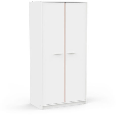 Armoire de chambre - REVERSO - Blanc mat - 2 portes - 88,3 x 50 x 180,9 cm (1/5)