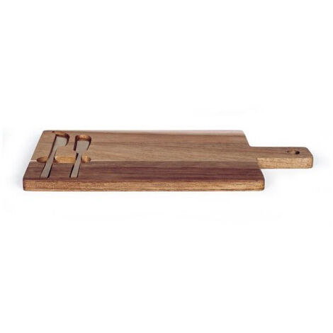 Plateau a fromage - LIVOO - MEC138 - Bois d'acacia FSC - 38 x 20 cm - 2 couteaux aimentés
