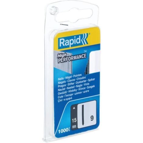 RAPID - Clous Acier Galvanisé (Sans tête) - n°9/15mm - Blister 1000, Pour la menuiserie, Panneaux de bois, Plinthes et Meubles légers, pour la menuiserie, clou presque invisible - (40109538)