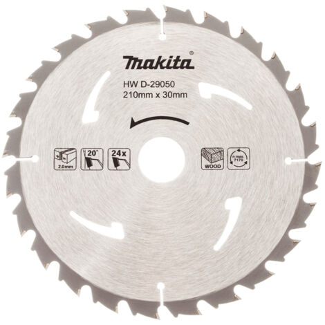 Makita – Lame de scie circulaire 210mm – Alésage 30mm – 24 dents pour bois et MDF – Coupe nette et précise – Vitesse max 7170 tr/min