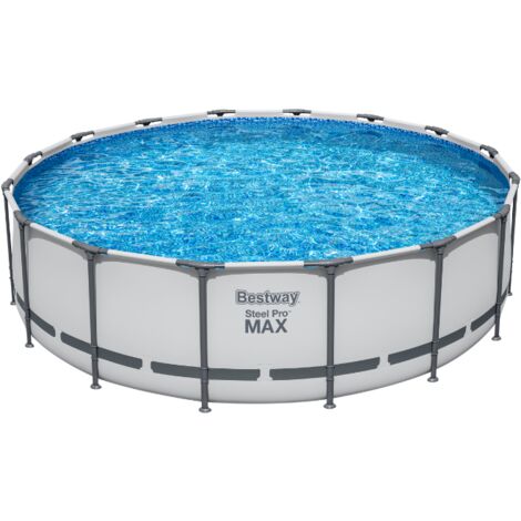 Bestway Piscine hors sol tubulaire ronde Bestway Steel Pro Max 488 x 122 cm gris clair (1/5)