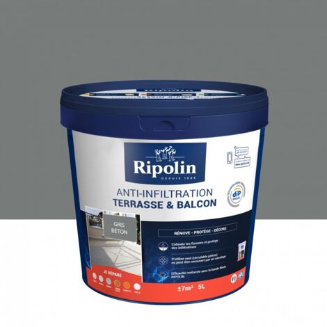 Ripolin – Imperméabilisant anti-infiltration pour terrasses et balcons – 5 L – Étanchéité optimale – Résistance aux fissures et encrassement (1/5)