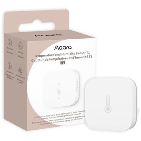 Capteur de température et d'humidité T1 – Technologie avancée – Précision ±0,3°C – Notifications via application Aqara Home (1/9)