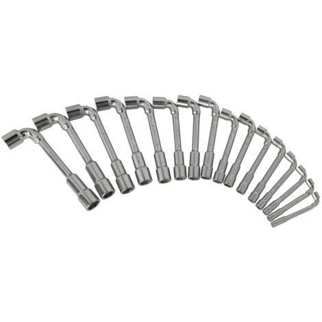 KS Tools - Jeu de 16 clés à pipe débouchées métriques 6 pans en boîte - 517.0441