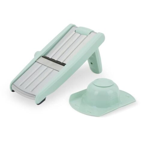 Mandoline 3 en 1 - LIVOO - MEN429 - Acier inoxydable - 3 a 9 mm - Poignée amovible - Poussoir avec piques - Pieds antidérapant (1/5)