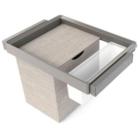 Emuca 7134252 Kit plateau auxiliaire, panier et rack ajustable Quartz pour armoires, glissières extension totale et à fermeture