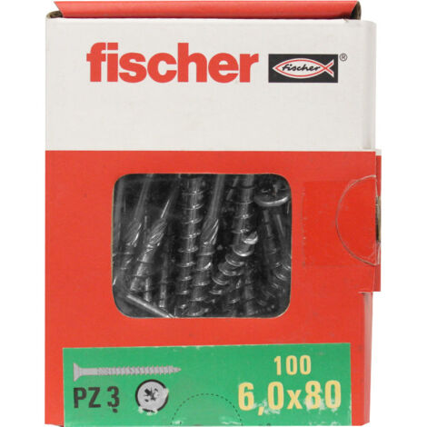 Boîte de 100 vis à bois FISCHER Power-Fast FPF II CZP Ø / Longueur au choix/Taille:Ø 6 - 80 mm (1/5)