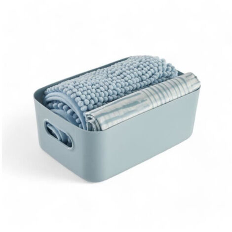 Set de douche - TODAY - UTILITY - Panier, tapis, rideau - Blue (1/3)