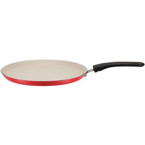 Crepiere avec étaleur - GSW - 456715 - Aluminium - Extérieur rouge siliconé - 26 cm - Tous feux dont induction (1/5)