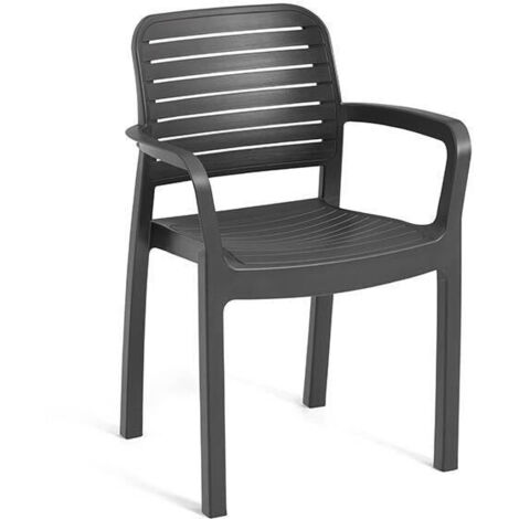 Allibert by Keter Fauteuils de jardin empilables graphite lot 6 (1/5)
