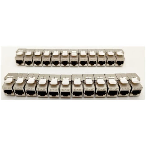 Pack de 24 noyaux keystone RJ45 Cat.6a - LINEAIRE - PR24AS24 - Court - Blindé (1/5)