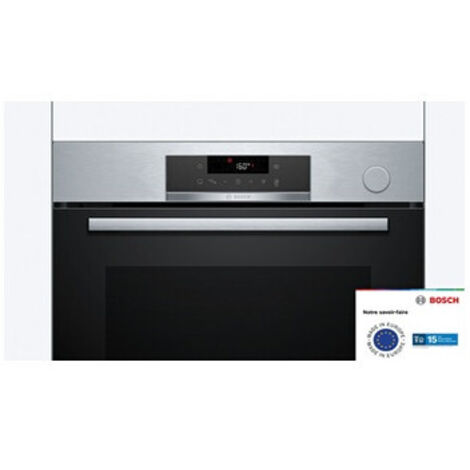 Bosch – Four encastrable chaleur tournante 71L – HRG572ES3 – Classe A+ – Pyrolyse et Hydrolyse – 3600W – Dimensions H59.5 x L59.4 x P54.8 cm