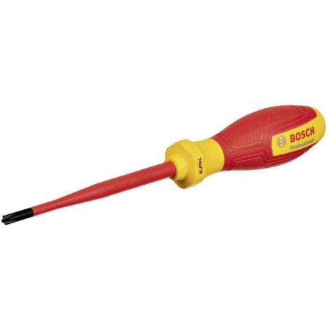 Bosch Professional tournevis VDE plat/PH1x100 (certifié jusqu'a 1 000 V, isolé avec un élastomere thermoplastique (TPE)) (1/2)