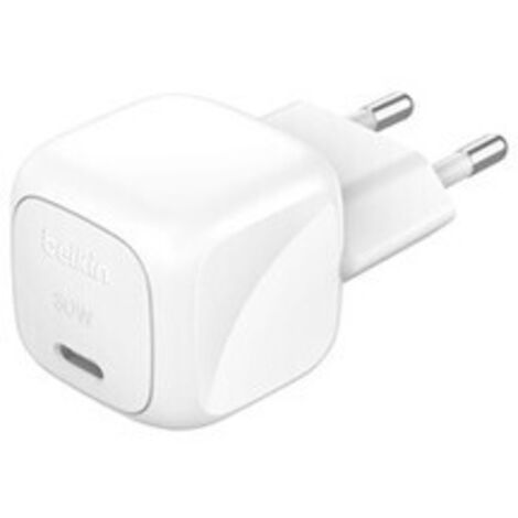 Chargeur pour téléphone mobile Belkin secteur USB C 30W Power Delivery, blanc. (1/5)
