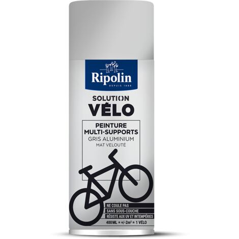 Peinture Multi-supports Solution velo - Mat Veloute - 400ML - Gris Aluminium - Ripolin (1/4)