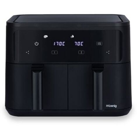 Friteuse sans huile HKoeNIG - FRY900 - Capacité 9 L - Double cuve 4,5 L - 8 programmes de cuisson - 2400 W (1/5)