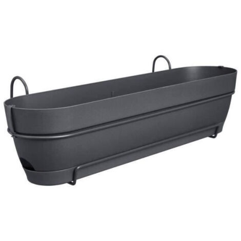 Elho Vibia Campana Balconniere Allin1 70 - Noir - L 70 x B 26 x H 17 cm - Balcon - 100% recyclé (1/5)