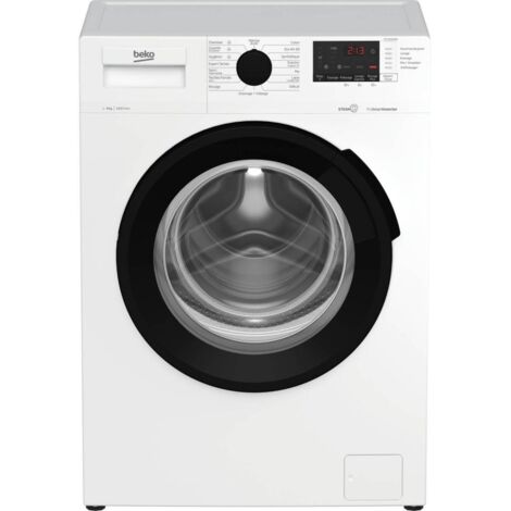 Beko – Lave-linge frontal 9 kg – Classe A – Vitesse d'essorage 1400 tr/min – 15 programmes – Technologie SteamCure anti-allergènes - WTV94221BW