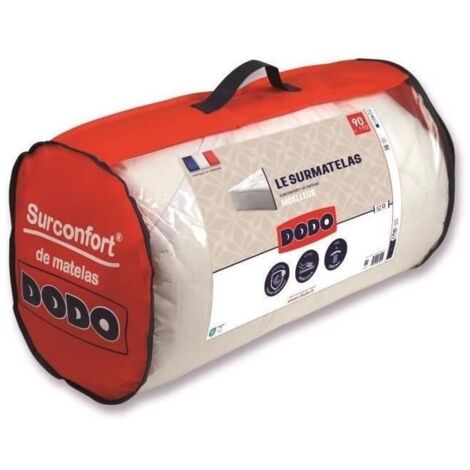 Dodo – Surmatelas 90x190 cm – Enveloppe 65% polyester 35% coton – Garnissage 100% polyester AIR TOP 500g/m² – Finition biais imprimé