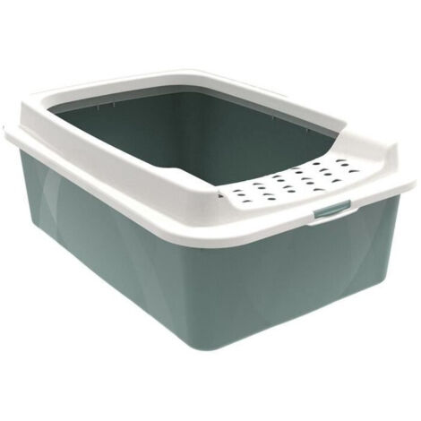 Rotho Bonnie Cat Bac à litière ouvert Vert, Gris (1/3)