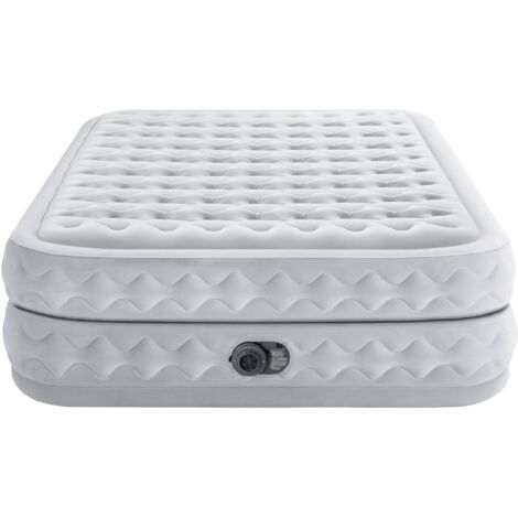 Intex – Matelas gonflable 2 places 203 x 152 x 51 cm – Technologie Fiber Tech – Gonfleur électrique intégré – Confort moelleux
