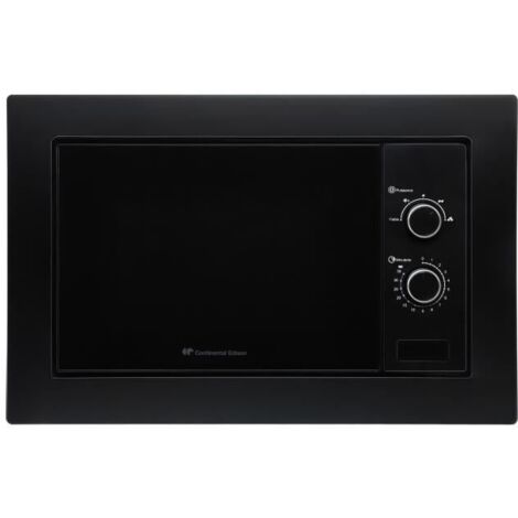 Continental Edison – Micro-ondes encastrable 20L 1280W – Dimensions L59,5xH38,5xP35,3 cm – Plateau tournant 25,5 cm – Noir (1/5)