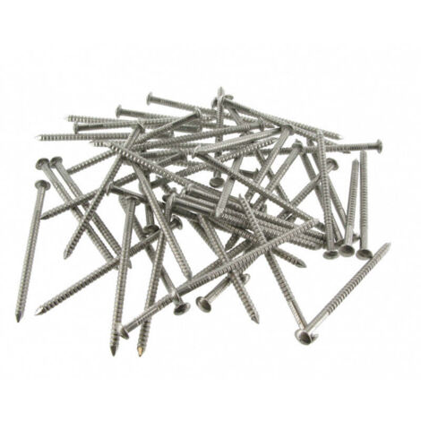 Pointes bombée inox A2 annelée en vrac 1kg – Dimensions 50x2.5mm – 500 pointes pour fixation bois dur – Résistance extérieure