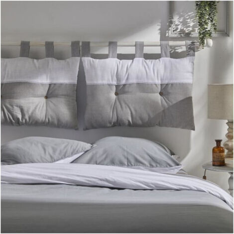 Tete de lit - TODAY - CHARME - Chambray x Slub Capucine - 45 x 70 cm (1/5)