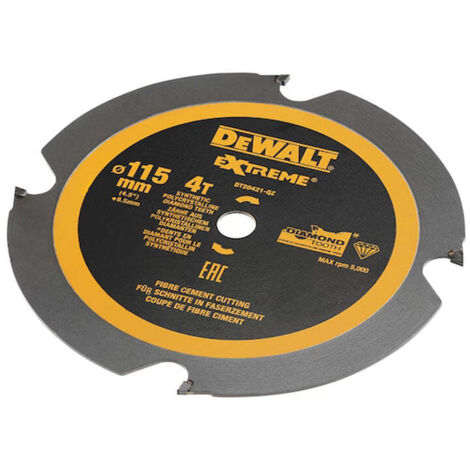 Dewalt – Lame de scie circulaire diamantée 115 mm – 4 dents pour matériaux abrasifs – Alésage 9,5 mm – Coupe nette et précise