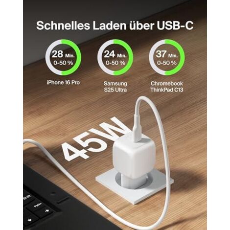 Chargeur pour téléphone mobile Belkin secteur BoostCharge USB C 45 W Blanc pour smartphone et tablette (1/3)