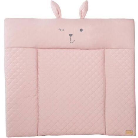 Matelas a langer - ROBA - Visage de lapin Lily Rosa - 85 x 75 cm - Rose